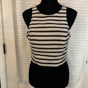 Express black and white striped crop top.